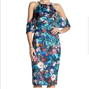 Alexia Admor Jewel Tone Floral Scuba Midi Dress